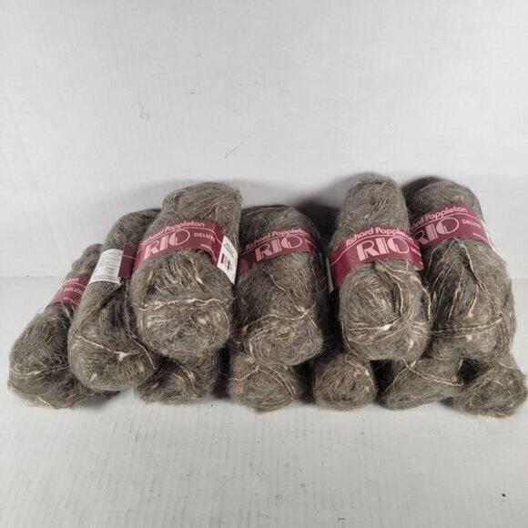 11 Skeins Richard Poppleton Rio Deluxe Brown Mohair Blend Discontinued Yarn - Picture 1 of 4
